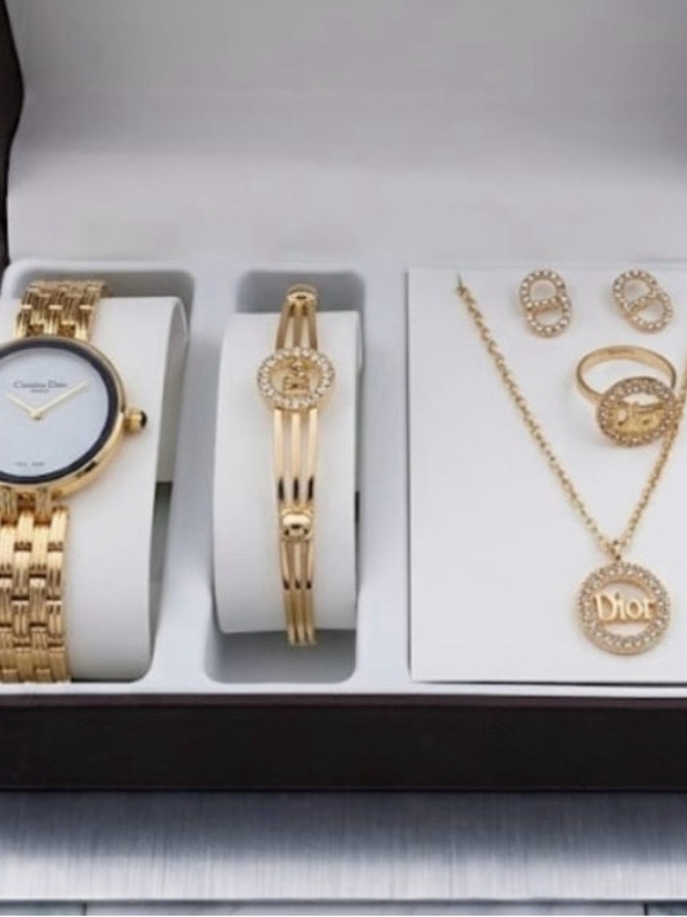 Gold-Tone Ladies Watch and Jewelry Set